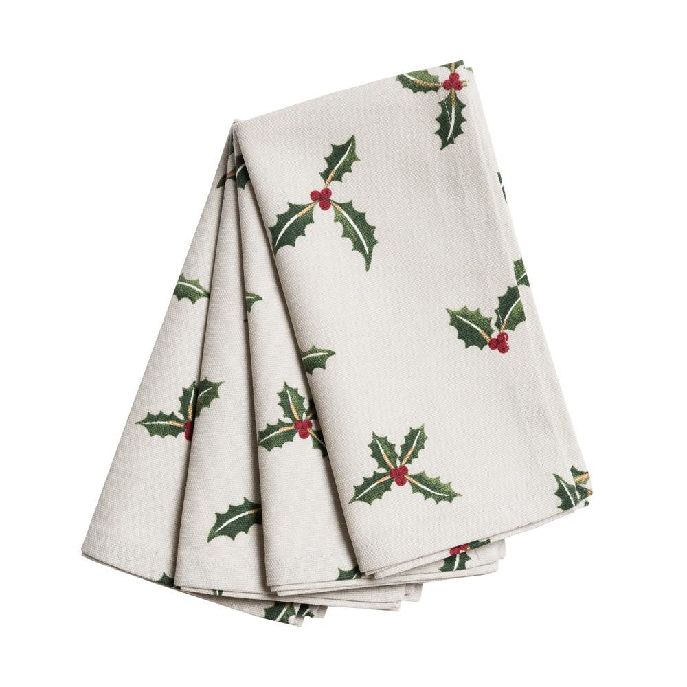 Sophie Allport Christmas Holly & Berry Napkins Set of 4