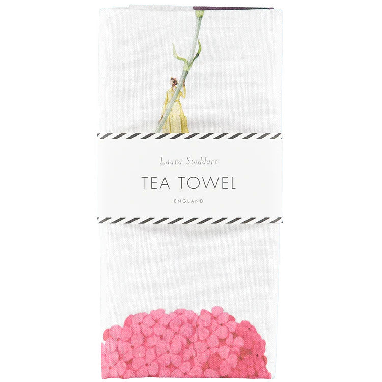 In Bloom Multi Flower Linen Tea Towel by Laura Stoddart