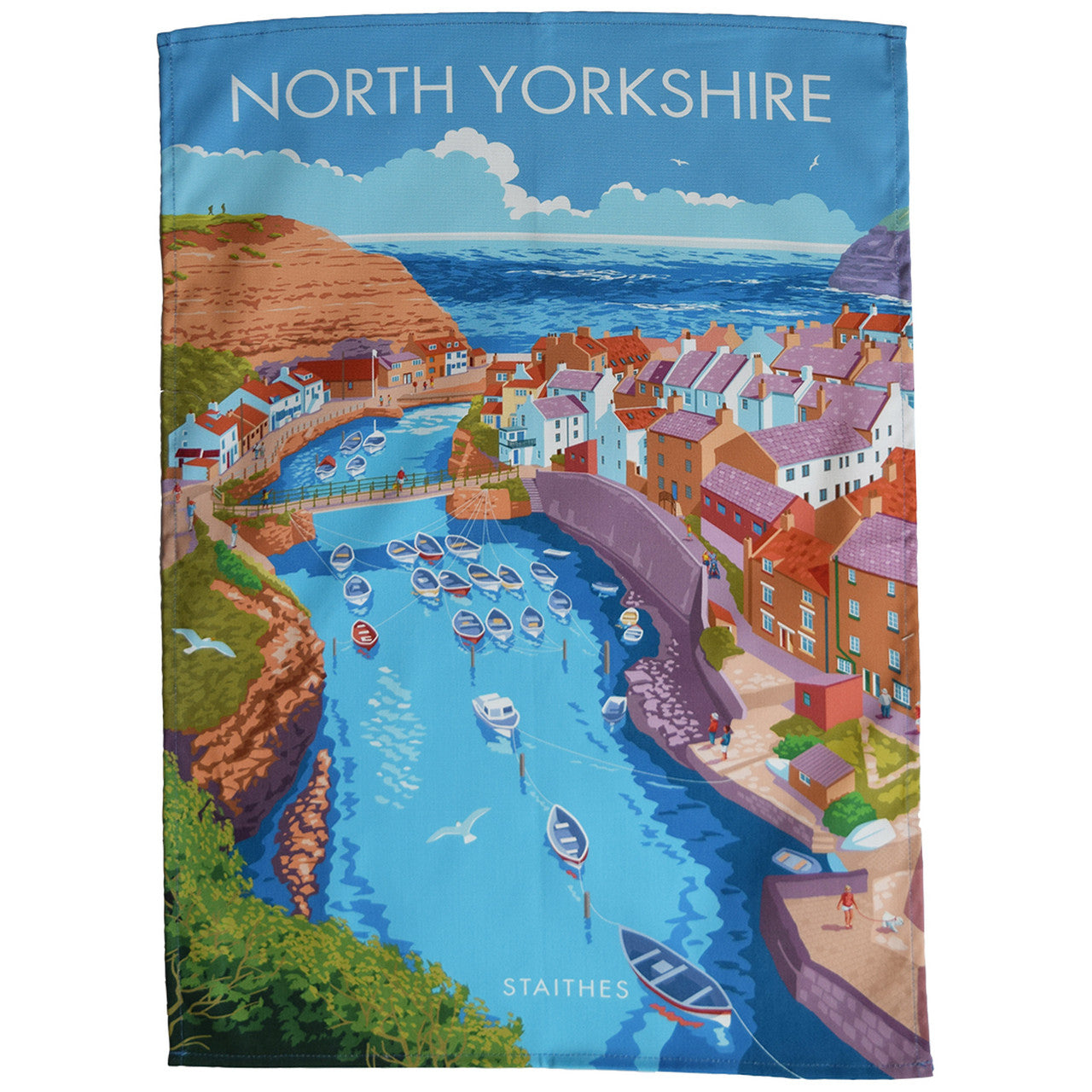 North Yorkshire - Staithes Tea Towel by Town Towels.
