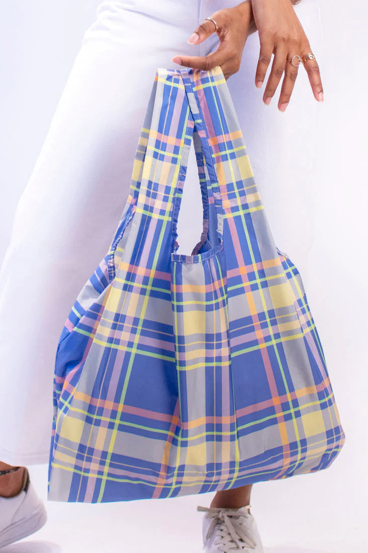 Madras Medium Reusable Bag made form 100% recycled plastic bottles from Kind Bag London.