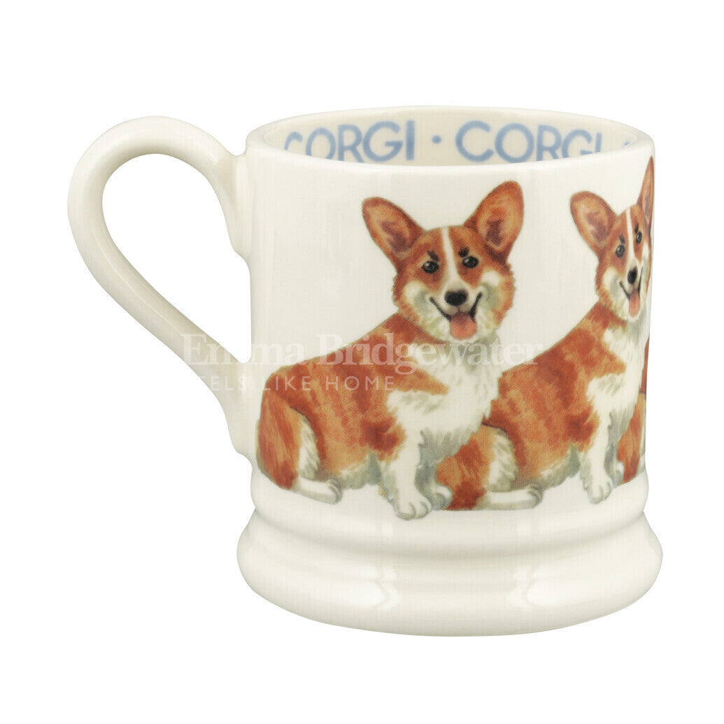 Emma Bridgewater Pembroke Welsh Corgi Half Pint Mug. Handmade in England.