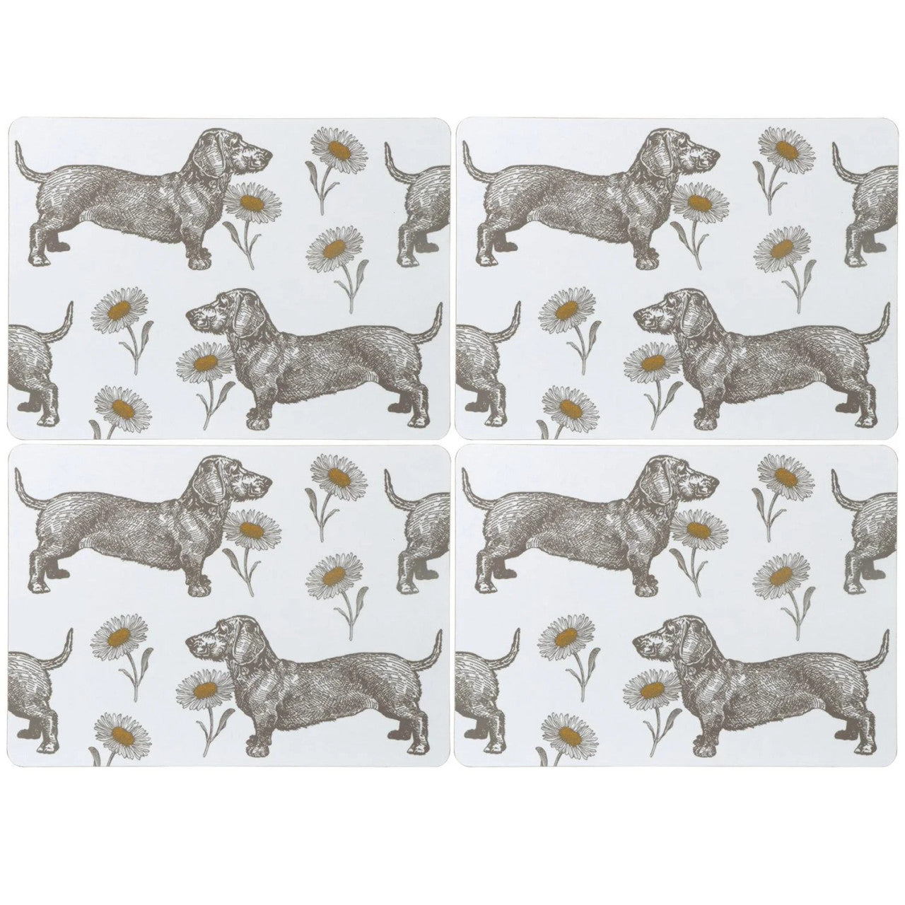 Dog and Daisy Set of 4 Placemats by Thornback and Peel.