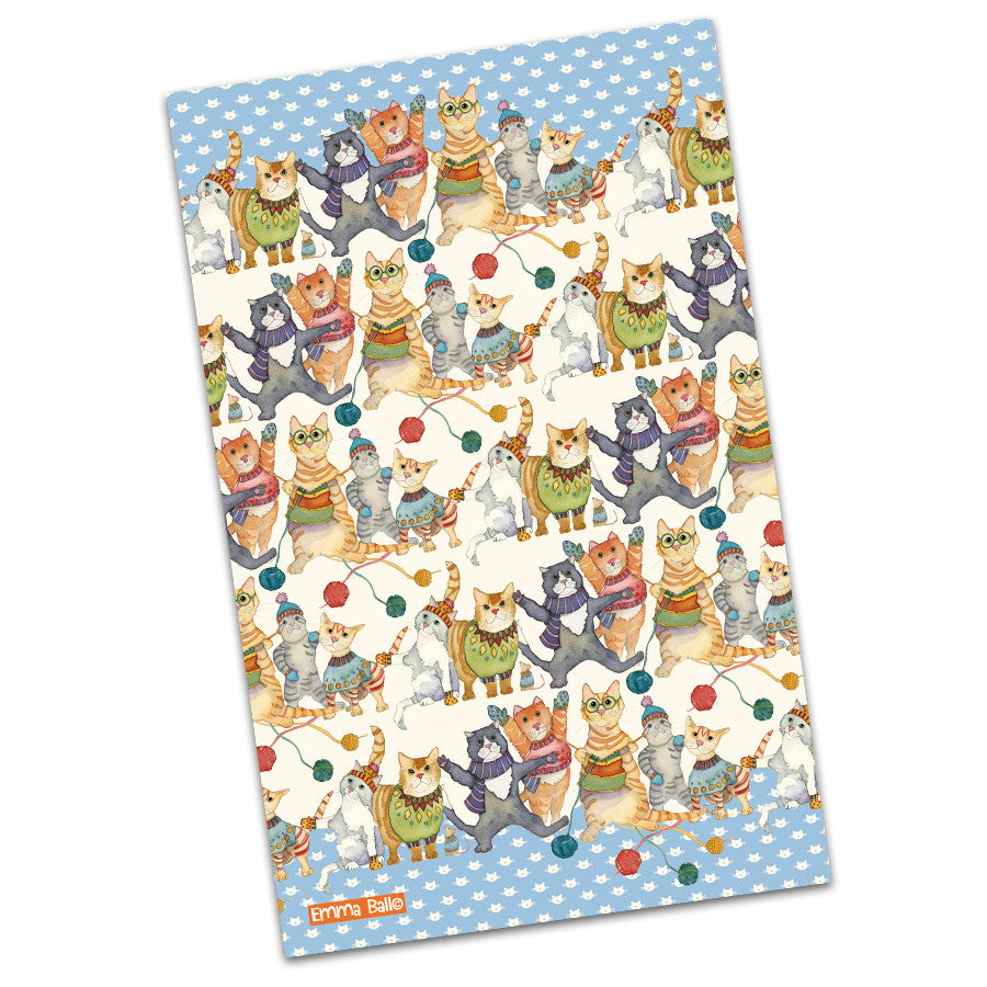 Kittens in Mittens 100% Cotton Tea Towel from Emma Ball.