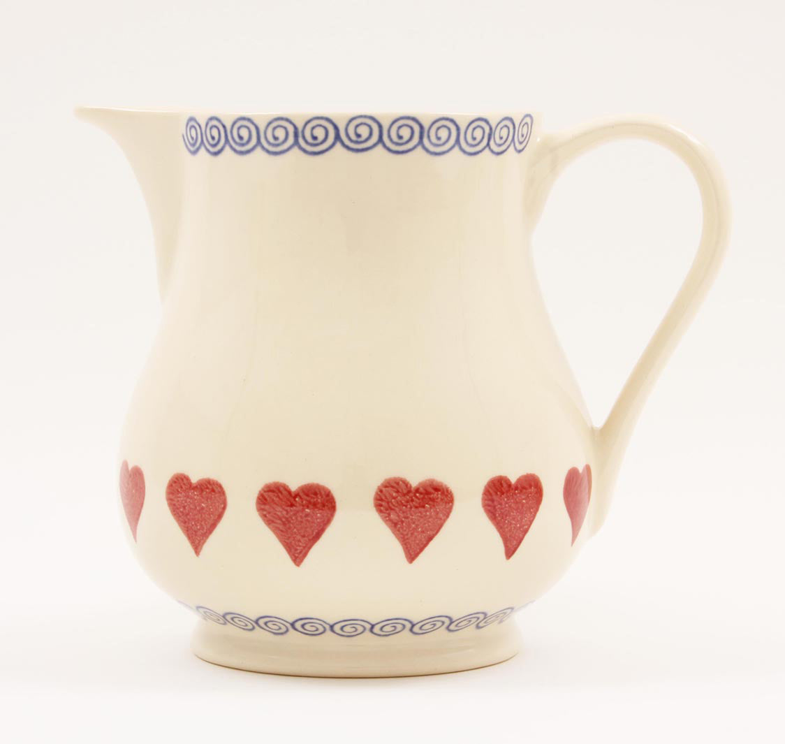 Brixton Pottery Hearts medium pottery jug.