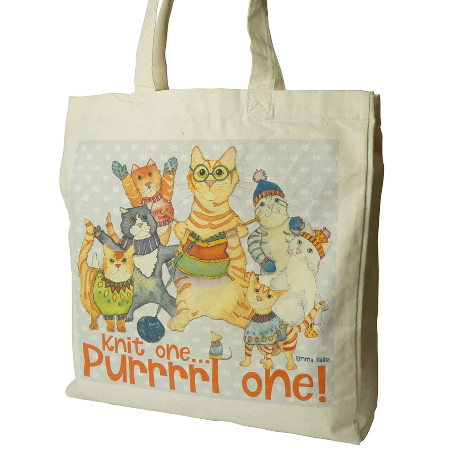 Knit One, Purrrl One 100% cotton Canvas Bag from Emma Ball.