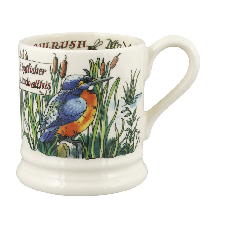 Emma Bridgewater Kingfisher and Bulrush Half Pint Mug. 