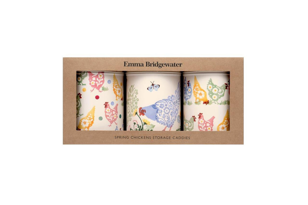 Emma Bridgewater Polka Chickens Set of Three Caddies