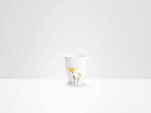 Yellow Poppy Beaker by Helen Beard.