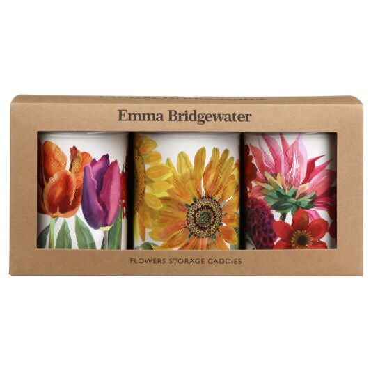 Emma Bridgewater Flowers Set of Three Caddies