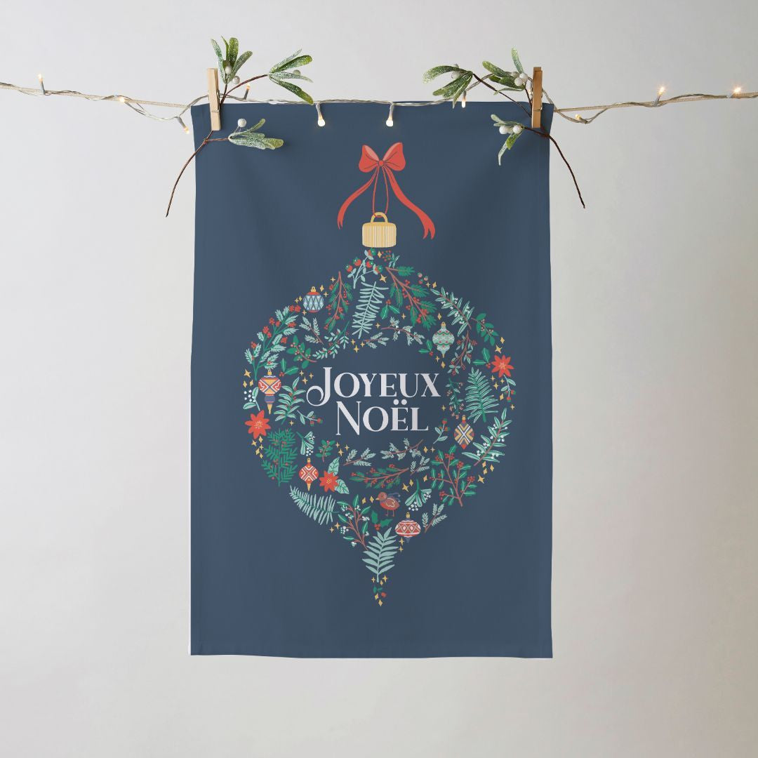 Joyeux Noel Recycled Cotton Tea Towel.