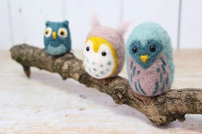 Owl Family Needle Felting Kit from The Crafty Kit Co. Made in Scotland