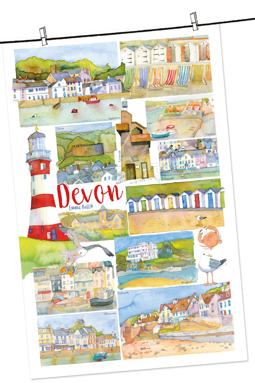 100% Cotton Devon by Emma Ball Tea Towel