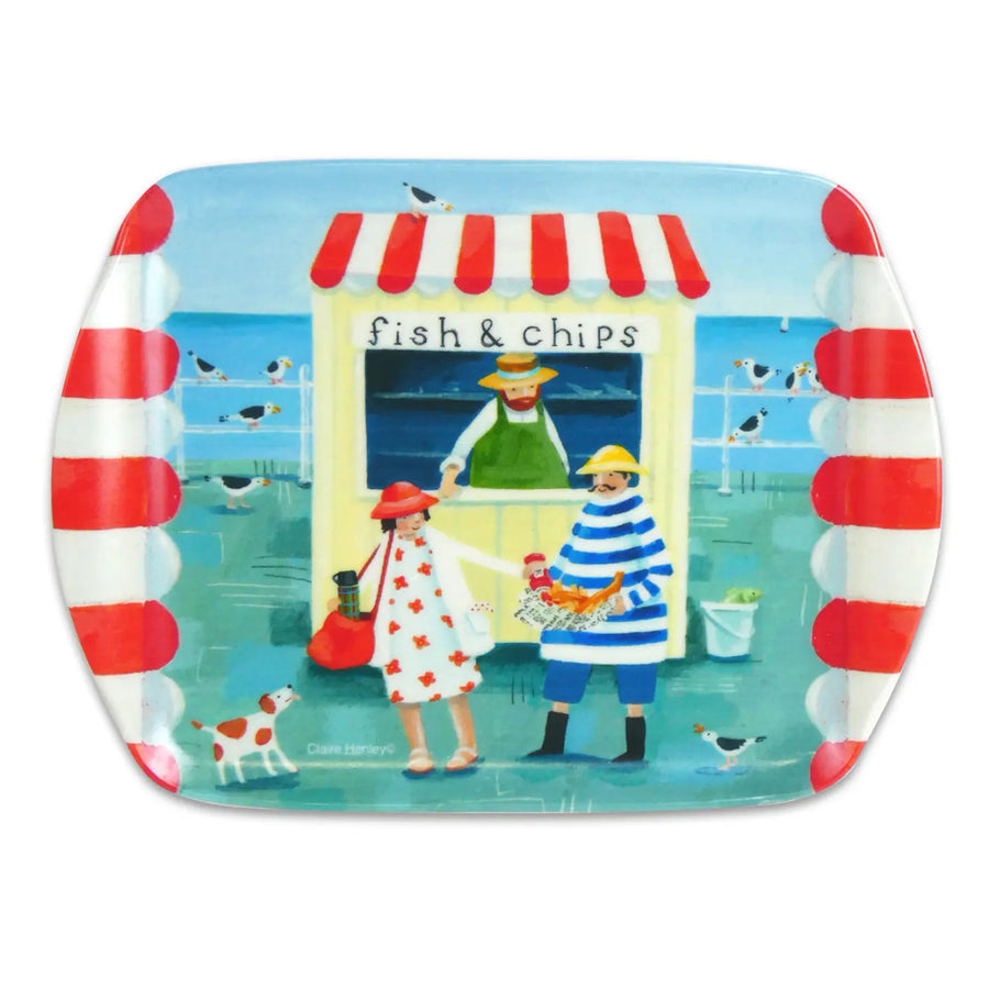 Fish and Chips Melamine Scatter Tray by Emma Ball