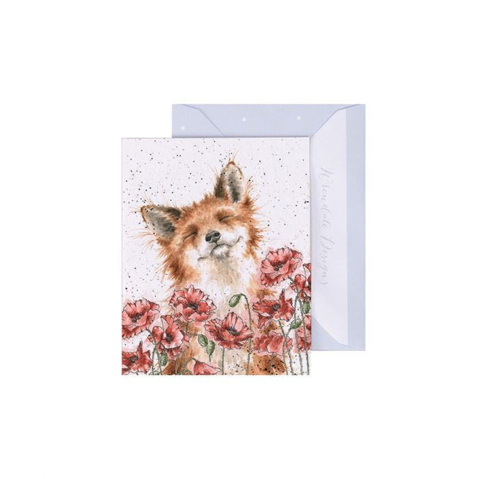 'Poppy Field' Fox Gift Enclosure Card by Wrendale Designs