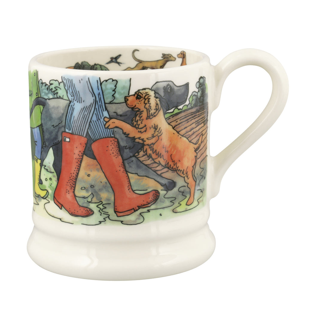 Emma Bridgewater The Good Life Favourite Dog Walks Half Pint Mug. 