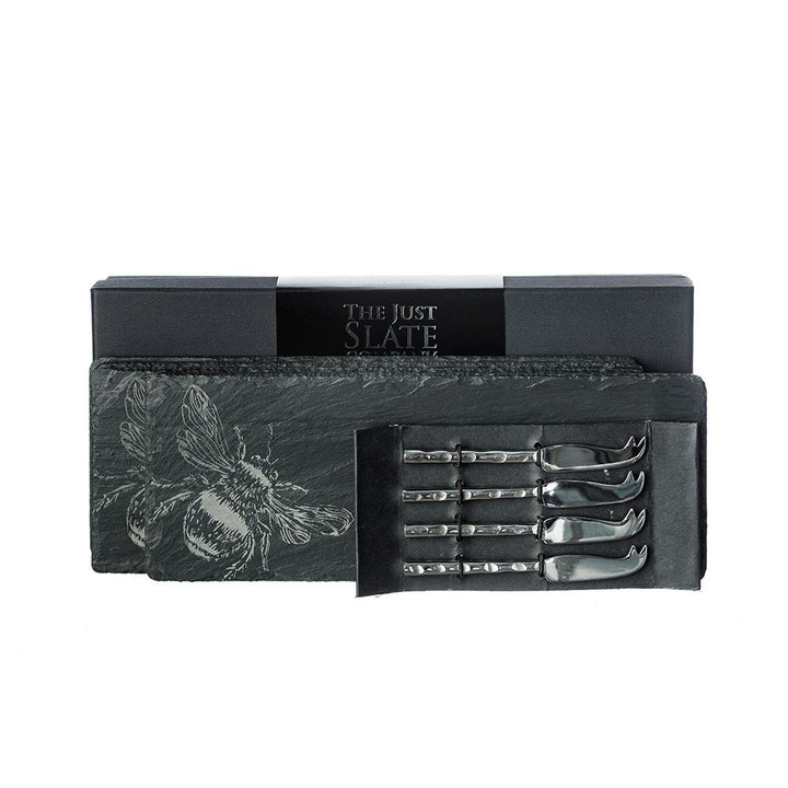 Bee Mini Cheese Board and Knife Set of 4 by Sellae House.