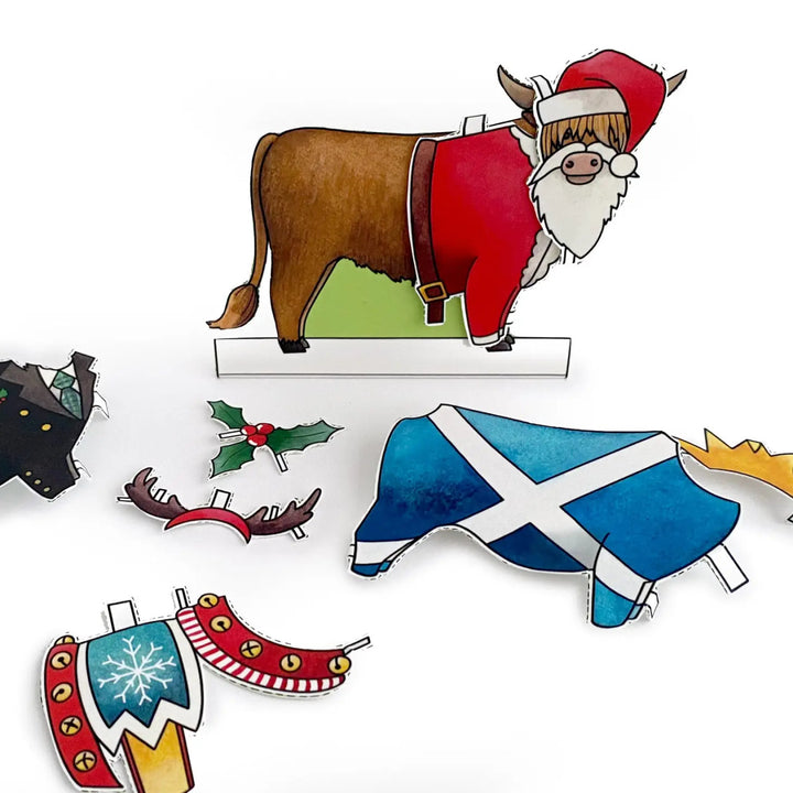 Dress a Highland Cow Christmas Card