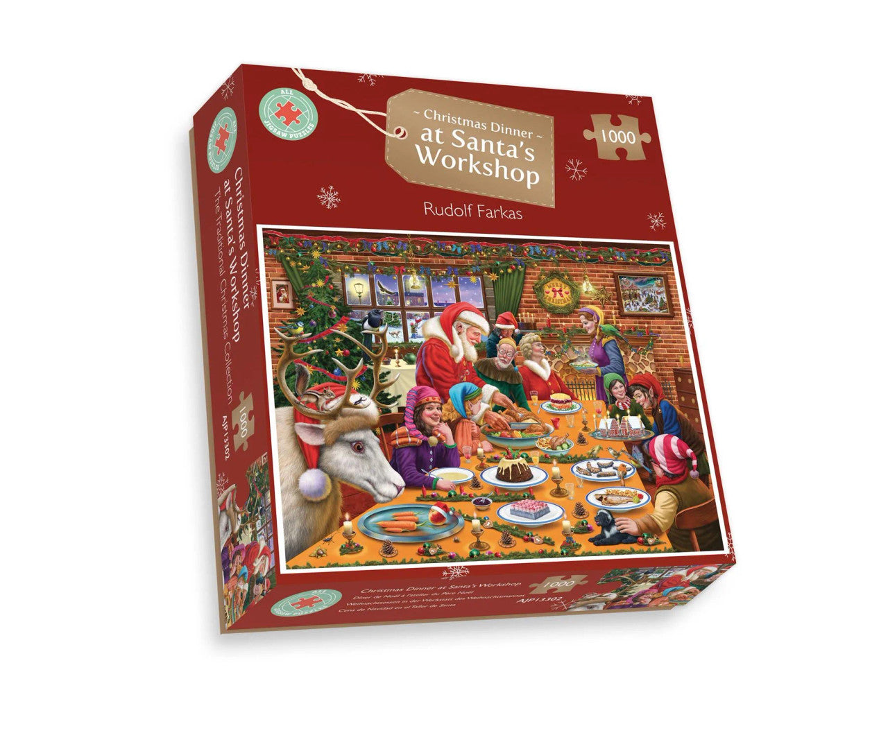 Christmas Dinner at Santa's Workshop 1000 Piece Jigsaw Puzzle.