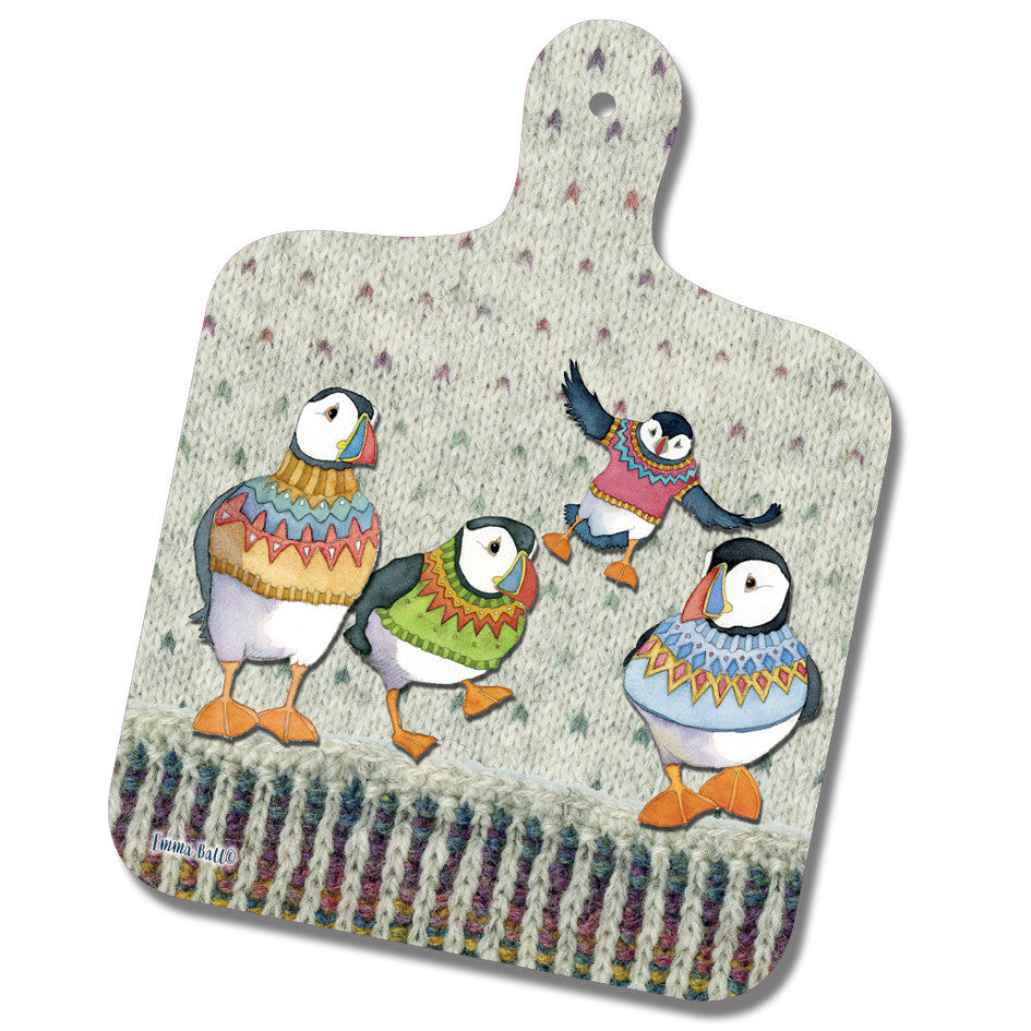 Woolly Puffins mini chopping board from Emma Ball.