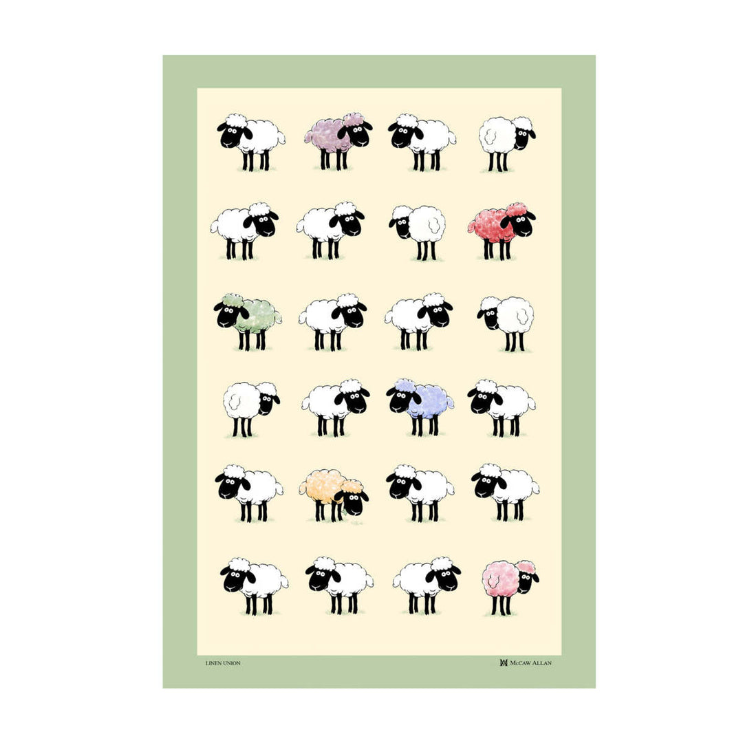 Sheepish Linen/Cotton Tea Towel by Samuel Lamont.