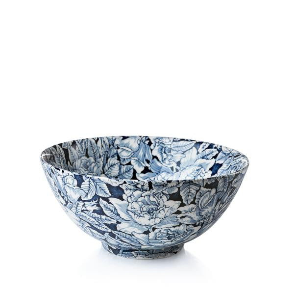 Burleigh Ink Blue Hibiscus Large Footed Bowl