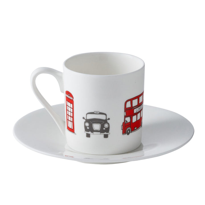 London Skyline Espresso Set of 2 cups and saucers from Victoria Eggs