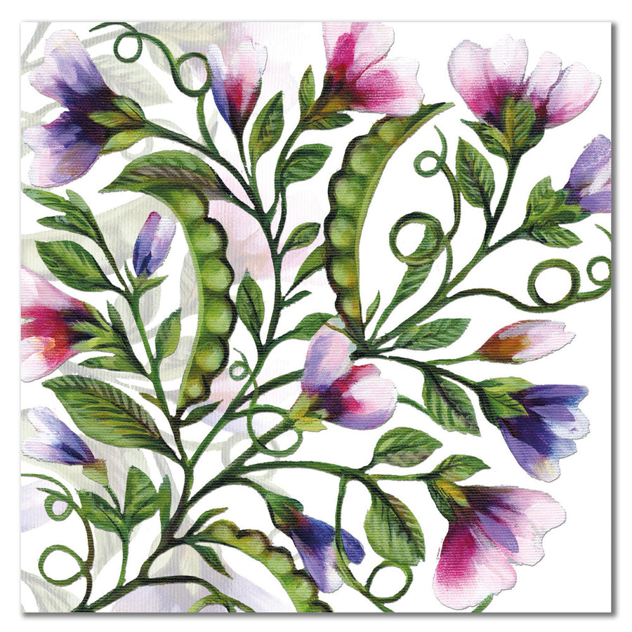 Sweetpeas Greetings Card by Emma Ball.