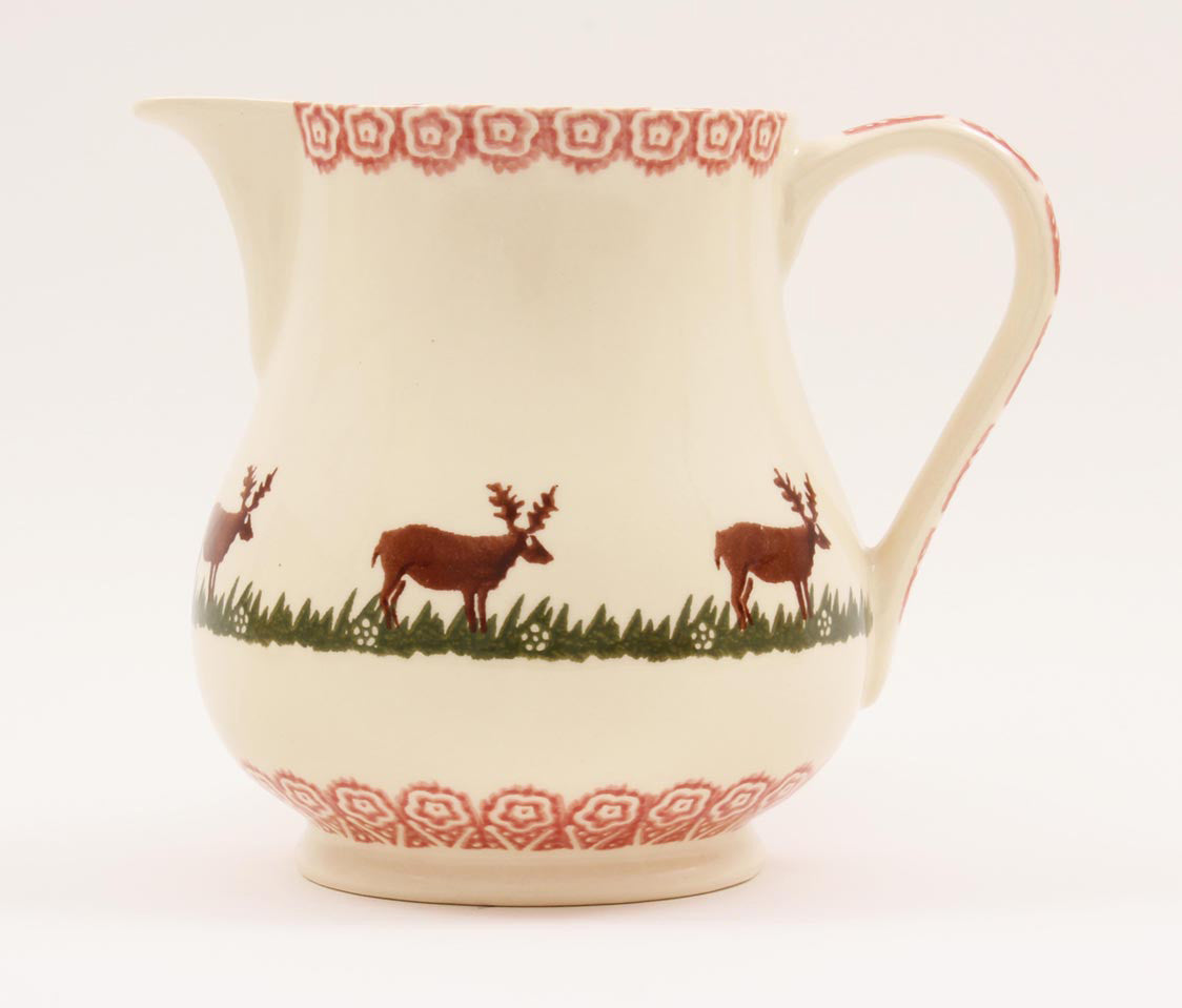 Brixton Pottery Reindeer large pottery jug.