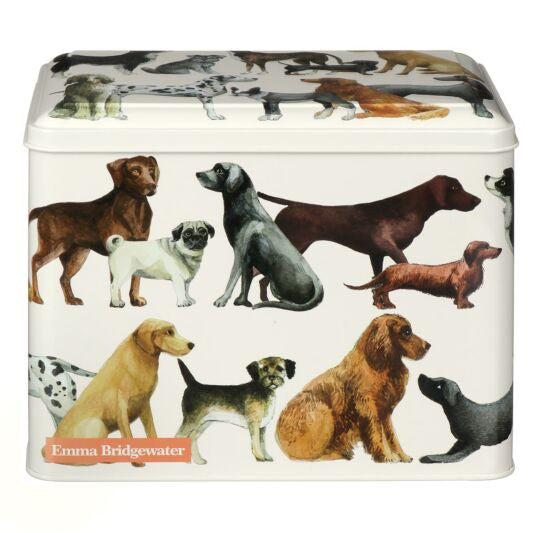 Emma Bridgewater  Dogs large hinged tin caddy.