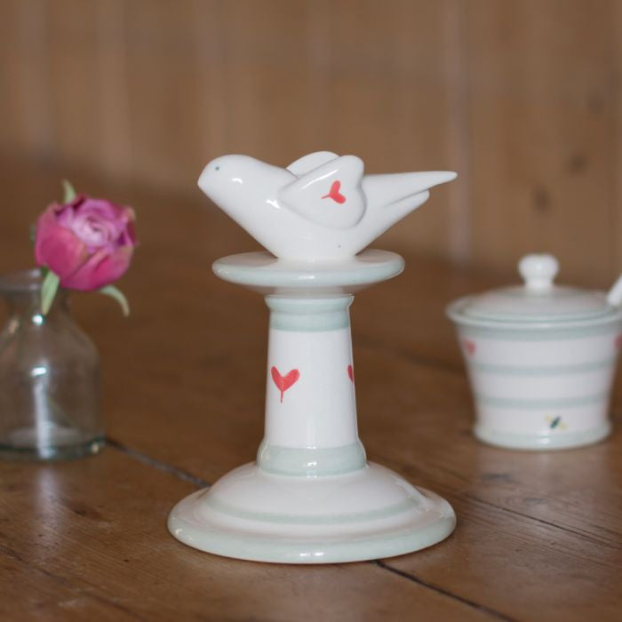 Susie Watson pottery Oscar Bird Candlestick