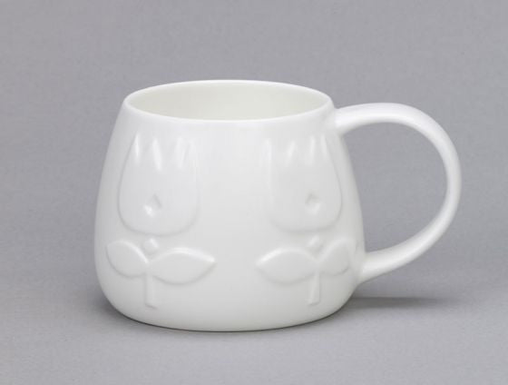 Repeat Repeat's White Bone China Tulip Crocus mug. Made in England.