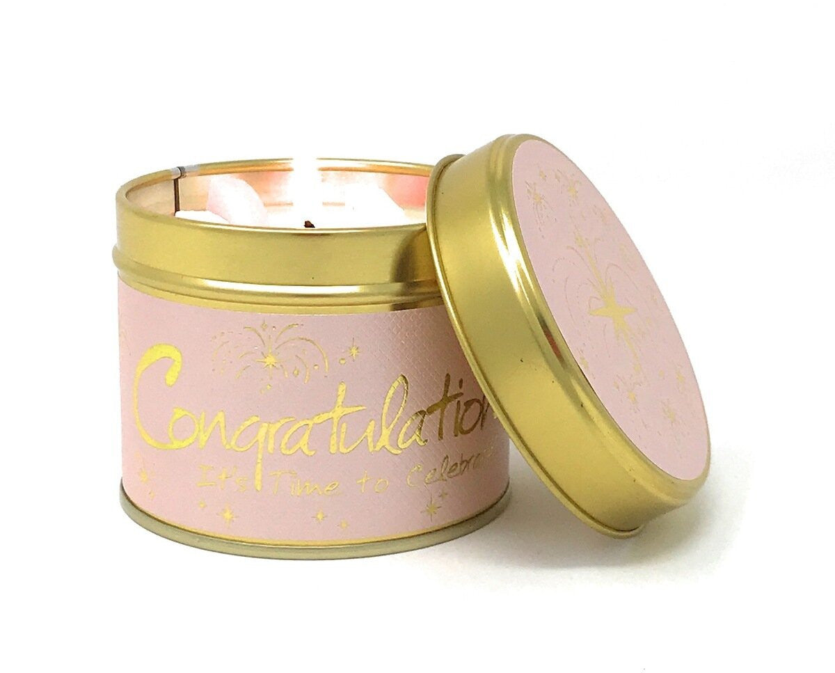 Congratulations! Scented Candle from Lily-Flame. Handmade in England