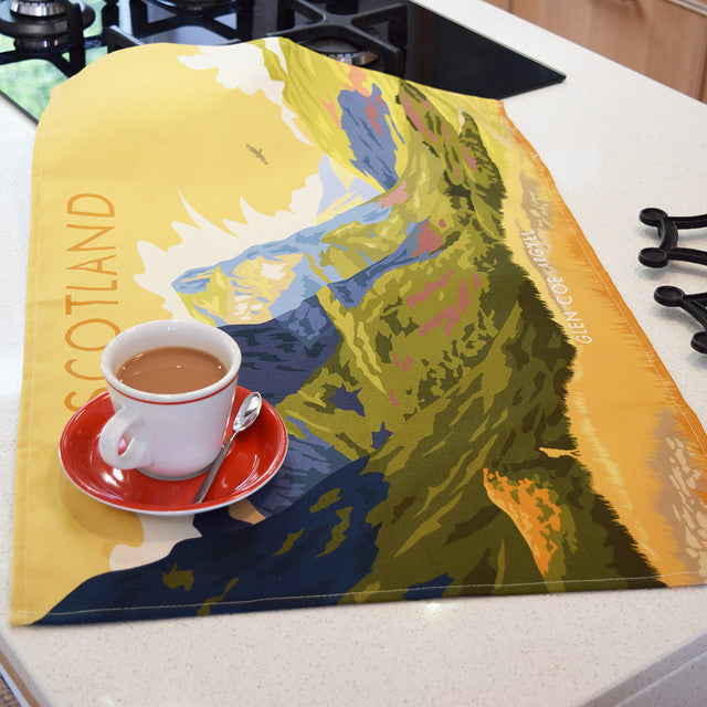 Scotland - Glen Coe, Argyll Tea Towel by Town Towels.