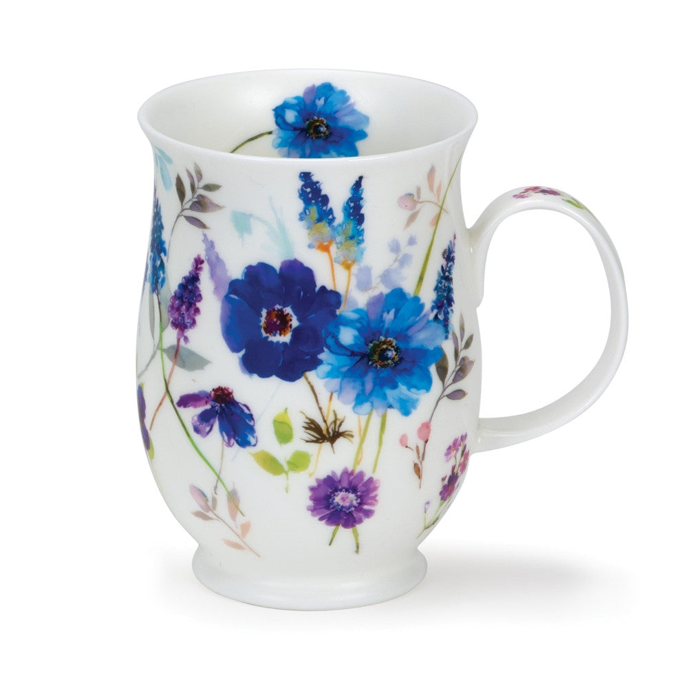  Dunoon Suffolk Floral Harmony Mug. Handmade in England. - Blue