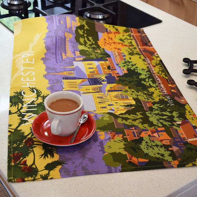 Winchester (view from St Giles Hill) Tea Towel by Town Towels.