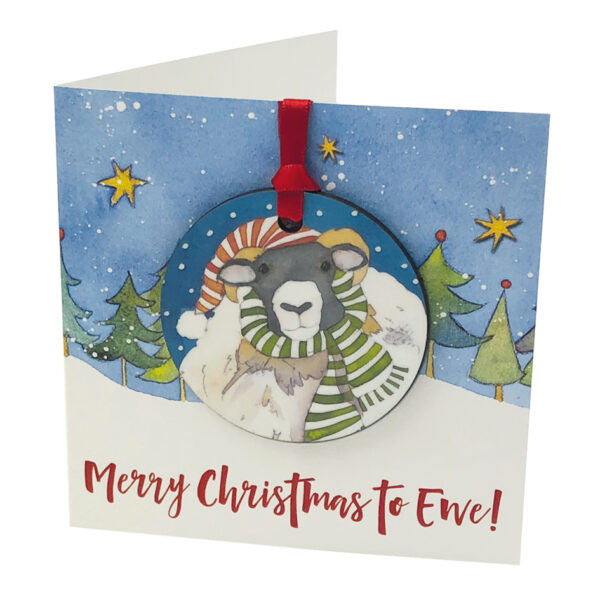 Sheep Melamine Bauble Card.