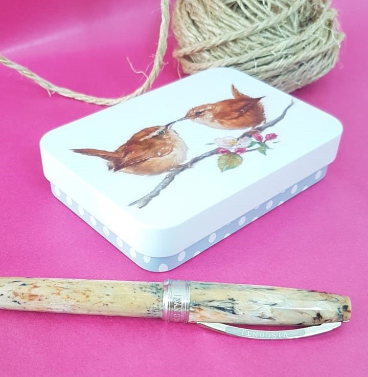 Jo Stockdale Best Friends Small Rectangular Tin - Wrens