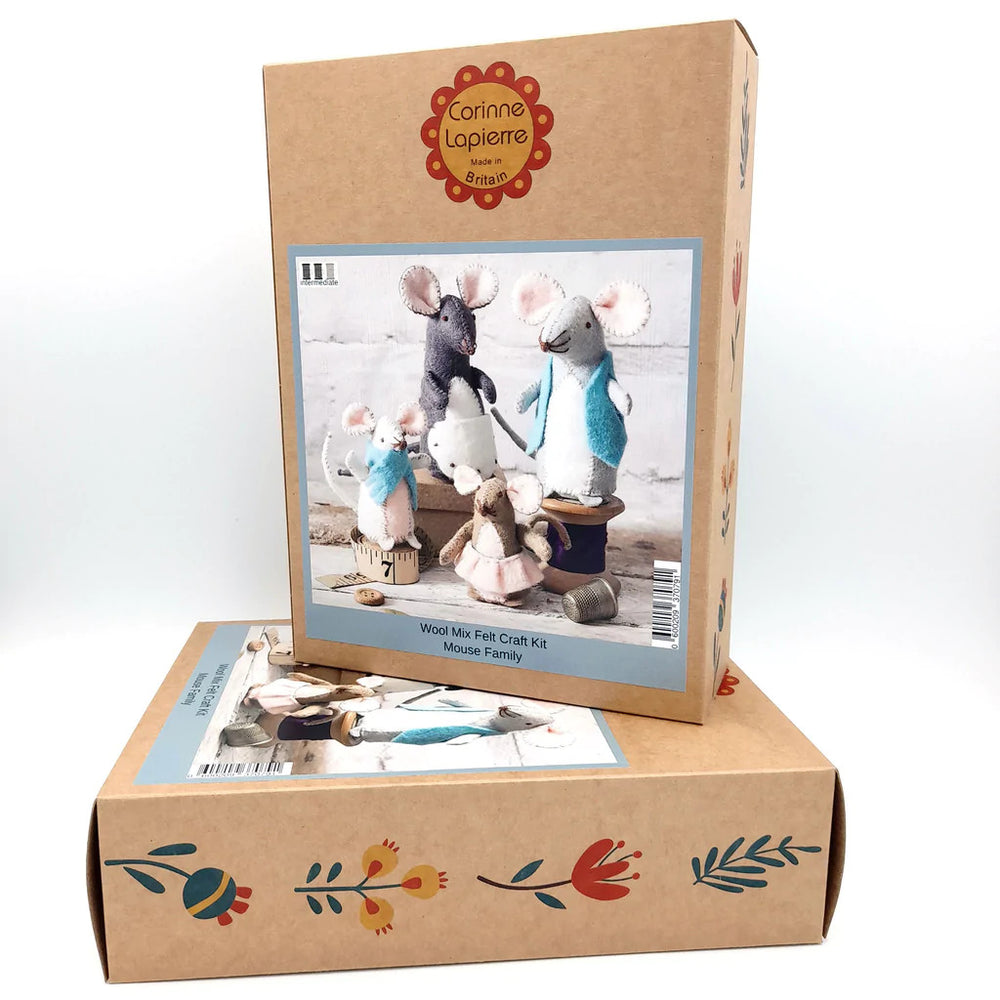 Mouse Family Wool Mix Felt Craft Kit by Corinne Lapierre