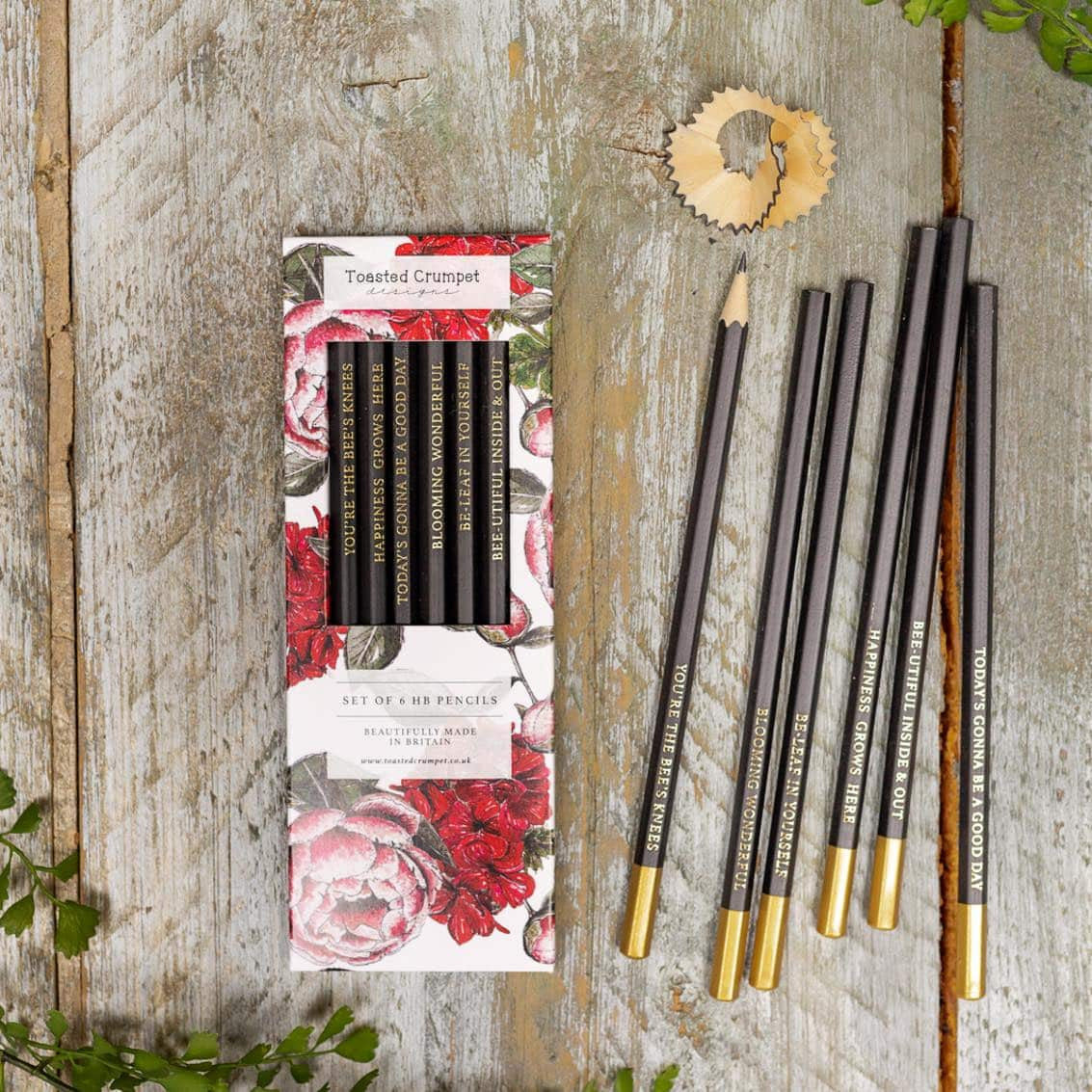 In Full Bloom Set of 6 Pencils by Toasted Crumpet