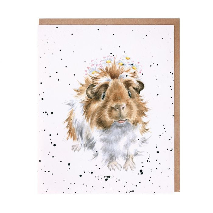 'Grinny Pig' Blank Greetings Card by Hannah Dale for Wrendale Designs.