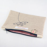 Seed Head Flat Embroidered Purse with Keyring by Poppy Treffry.