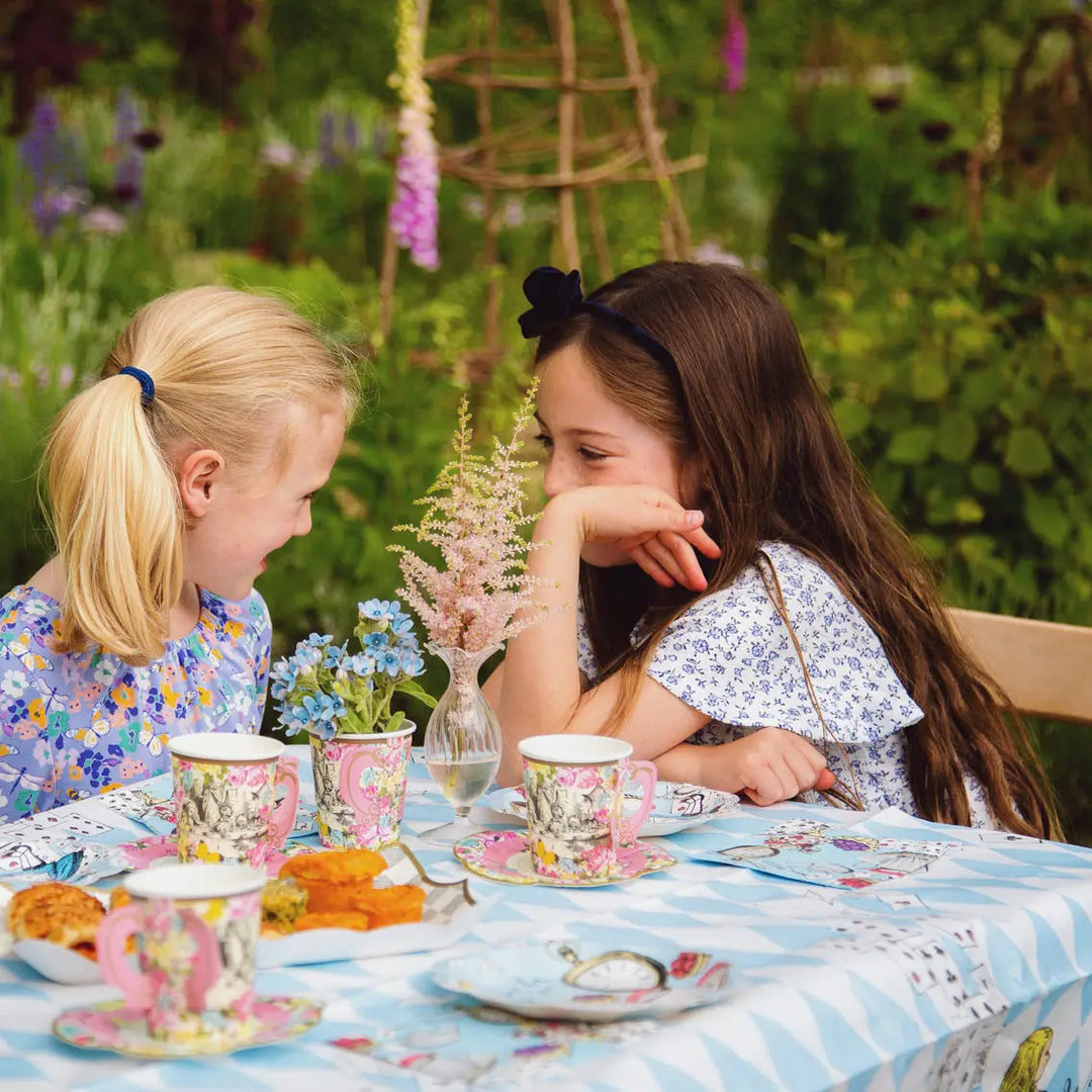 Alice in Wonderland Teacups & Saucers Set - 12 pack