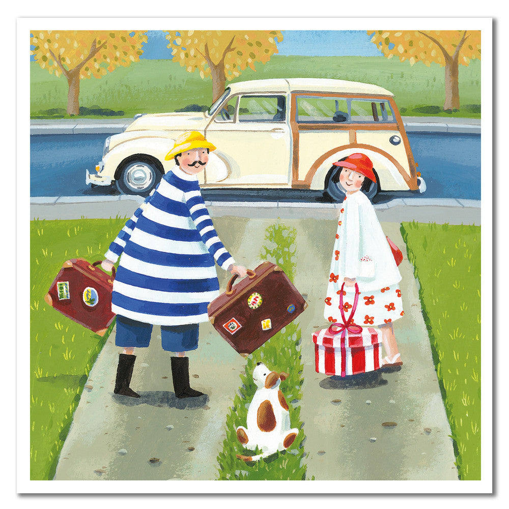 Off on Their Holidays Greetings Card by Emma Ball