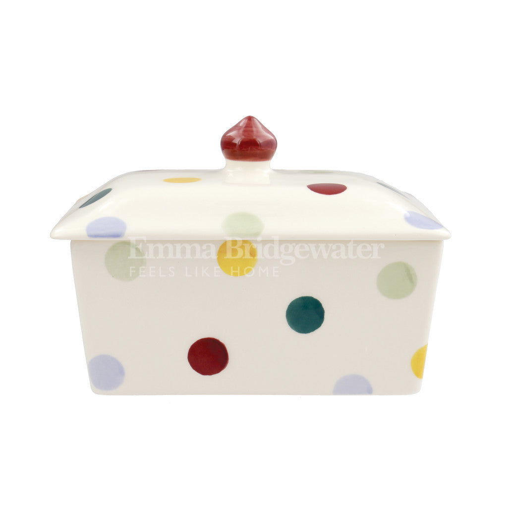 Emma Bridgewater handmade pottery Polka Dot small butter dish.