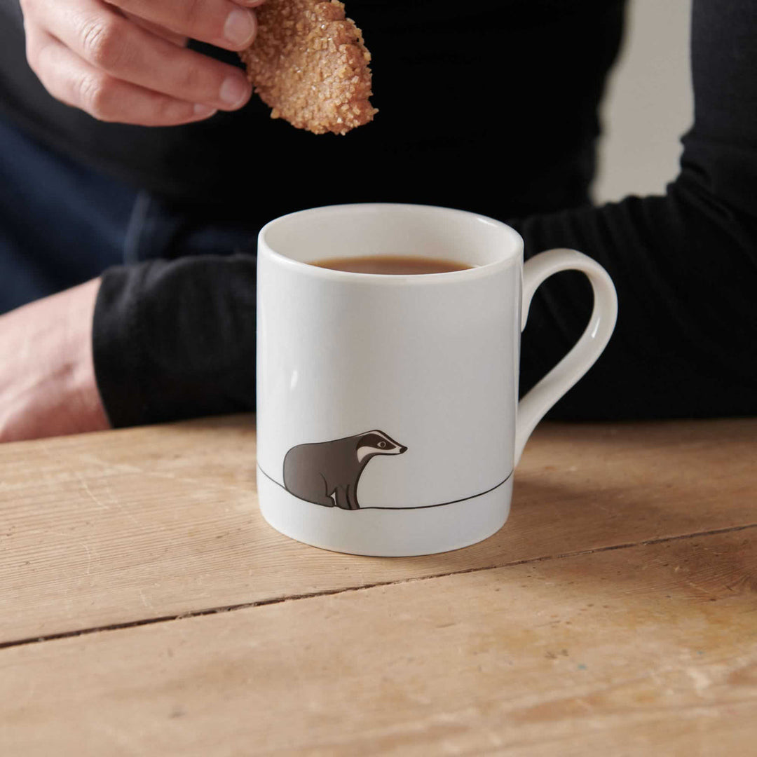 Badger Bone China Mug by Jin Designs.