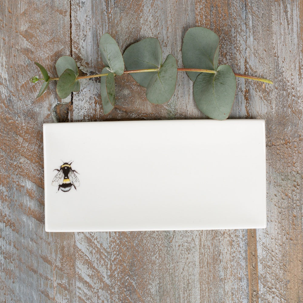 Bee Bone China Rectangular Soap Dish by Toasted Crumpet.