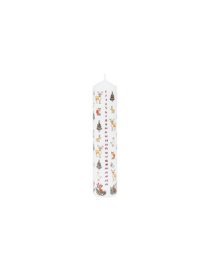 Alison Gardiner Winter Wildlife Pillar Advent Candle