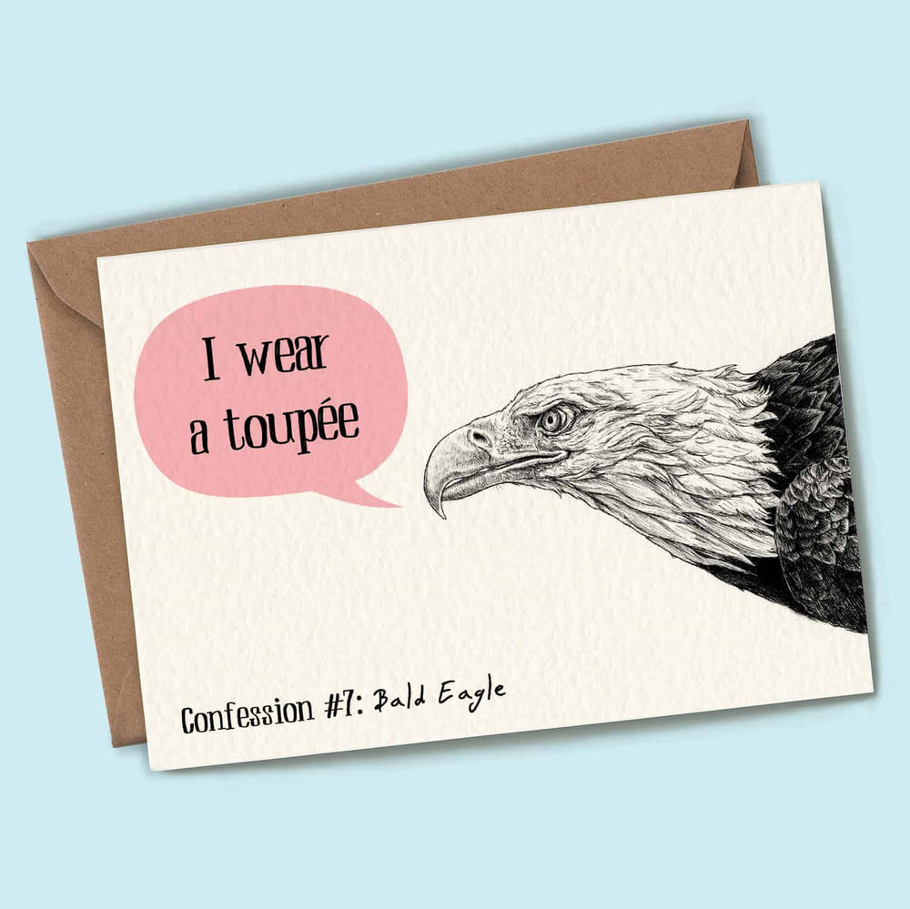 I Wear A Toupee  Greetings Card by Bewilderbeest.