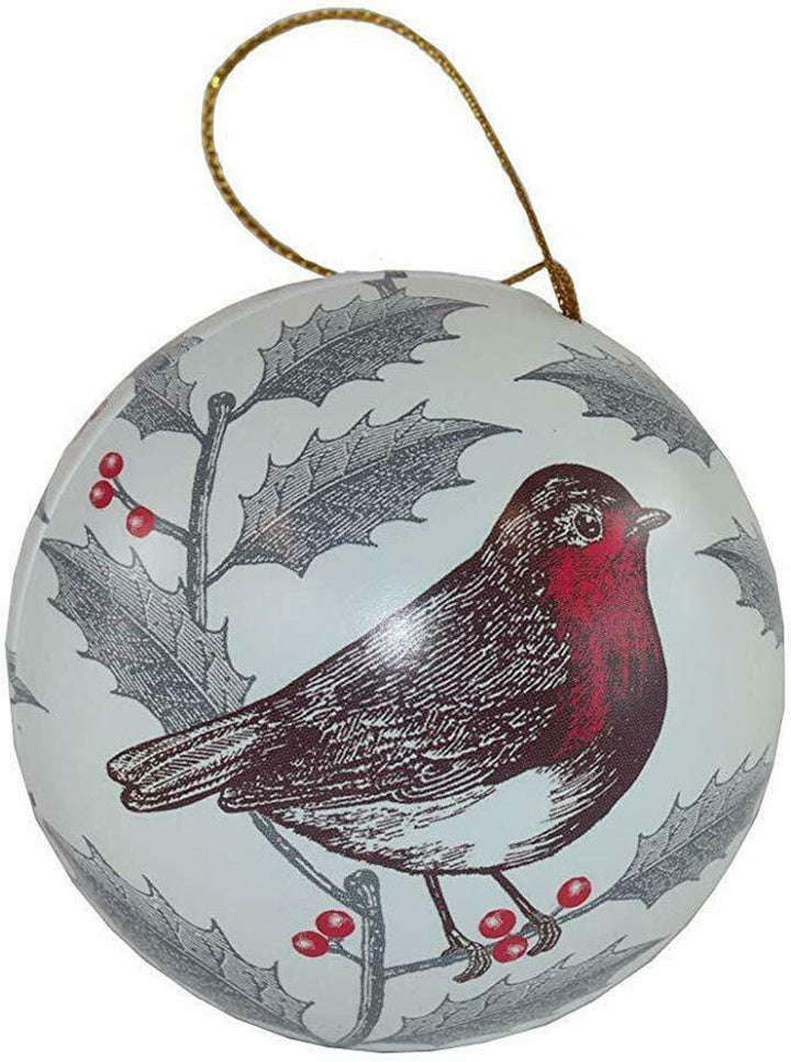 Holly & Robin Round Bauble