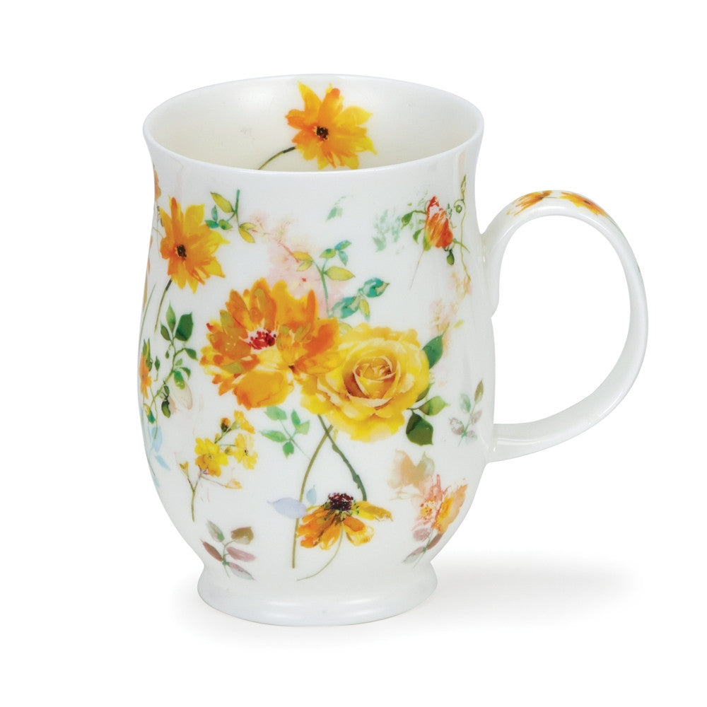  Dunoon Suffolk Floral Harmony Mug. Handmade in England. - Yellow